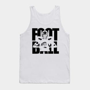 Football text masking black Tank Top